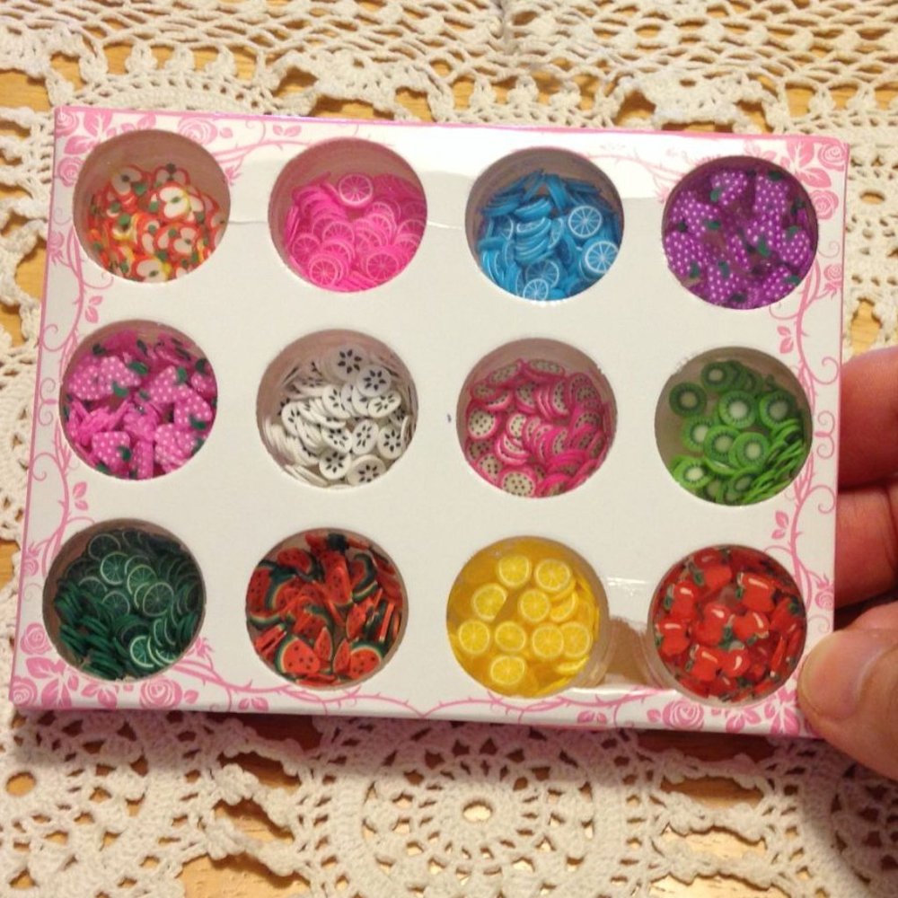 3D glue on Nail Art - Kiwi, Lemons, Apples, Limes,  Fun Fruits